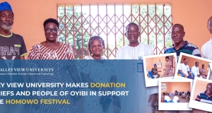 VVU Makes Donation to Chiefs and People of Oyibi in Support of Homowo Festival